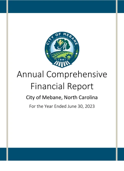 City of Mebane ACFR Cover