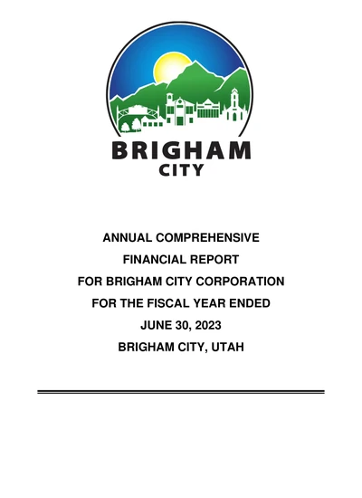 Brigham City Corporation ACFR Cover