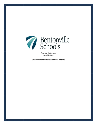 Bentonville School District #6 ACFR Cover