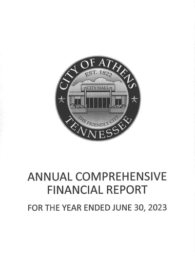 City of Athens, Tennessee ACFR Cover