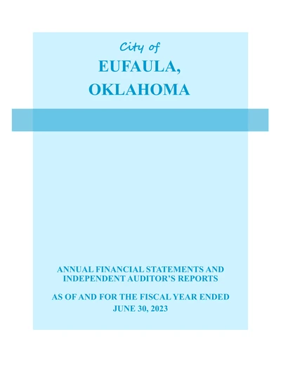 City of Eufaula ACFR Cover