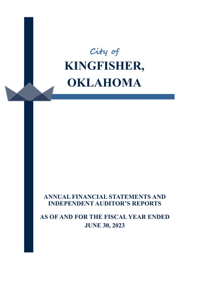 City of Kingfisher ACFR Cover