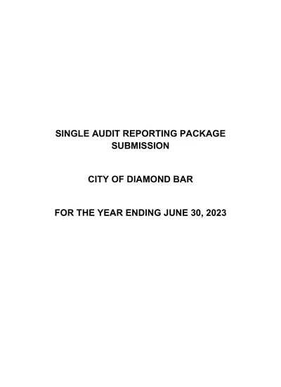 City of Diamond Bar ACFR Cover