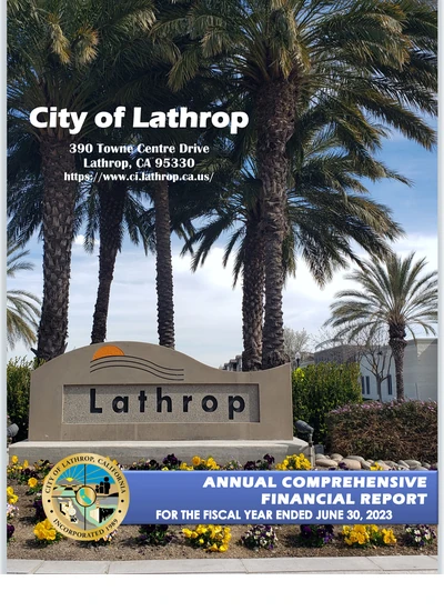 City of Lathrop ACFR Cover