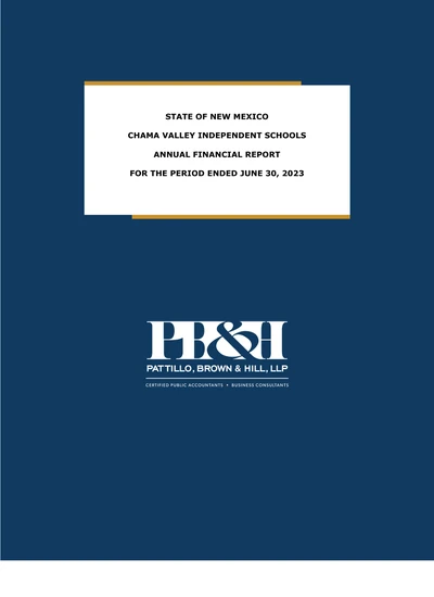 Chama Valley Independent School District No. 19 ACFR Cover