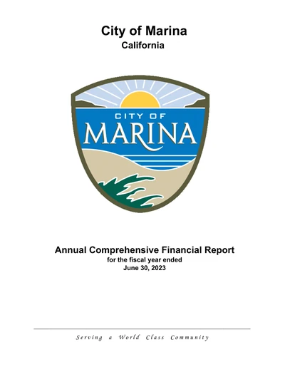 City of Marina ACFR Cover