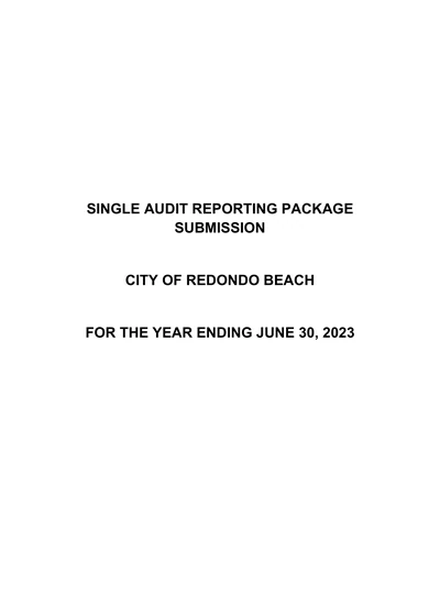 City of Redondo Beach ACFR Cover