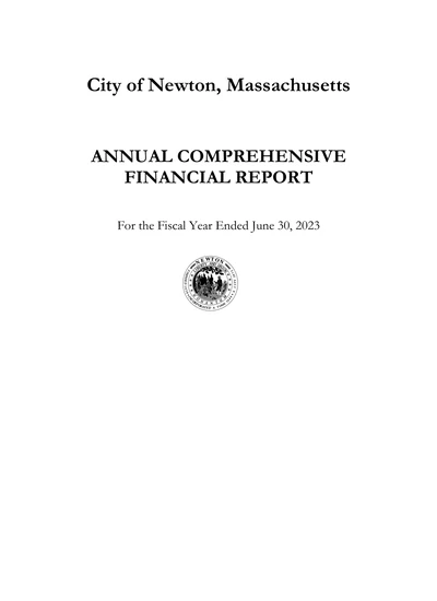 City of Newton, Massachusetts ACFR Cover