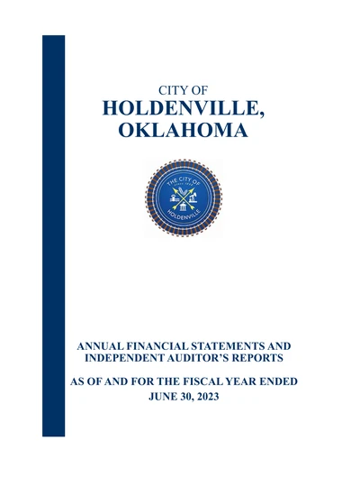 City of Holdenville, Oklahoma ACFR Cover
