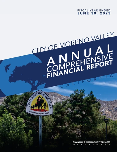 City of Moreno Valley ACFR Cover