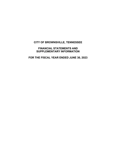 City of Brownsville ACFR Cover