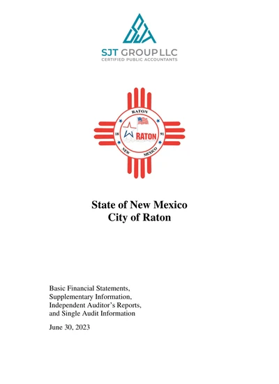 City of Raton ACFR Cover