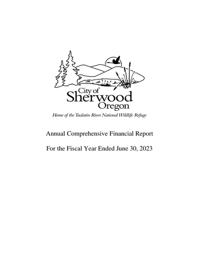 City of Sherwood ACFR Cover