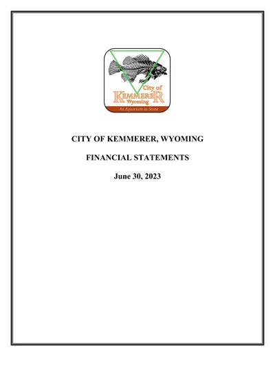 City of Kemmerer, Wyoming ACFR Cover