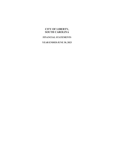 City of Liberty ACFR Cover
