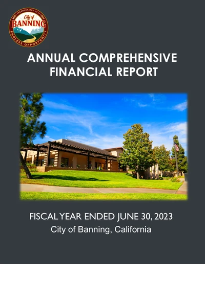 City of Banning ACFR Cover