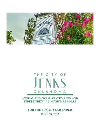City of Jenks ACFR Cover