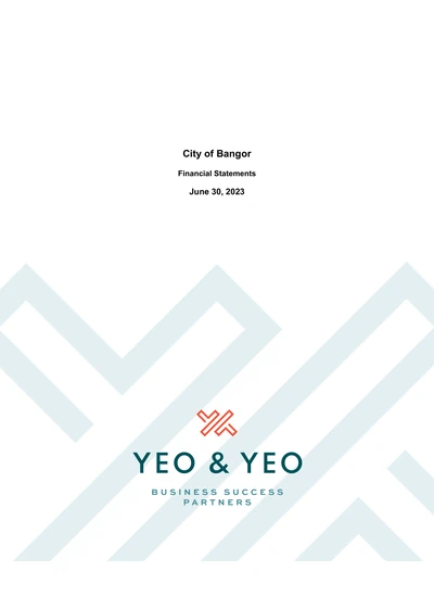 City of Bangor ACFR Cover