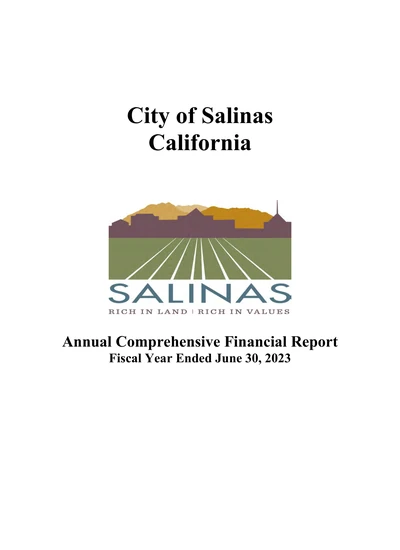 City of Salinas ACFR Cover