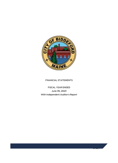 City of Biddeford ACFR Cover