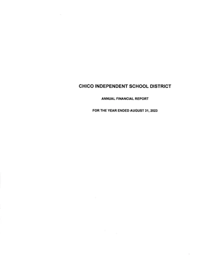 Chico Independent School District ACFR Cover