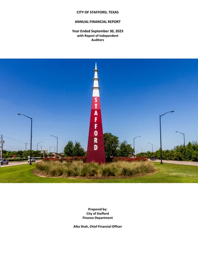 City of Stafford, Texas ACFR Cover