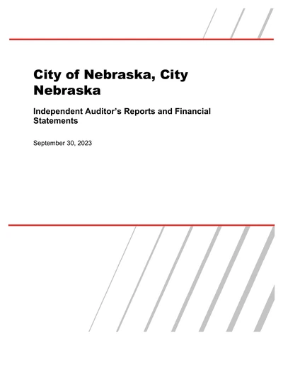 City of Nebraska City, Nebraska ACFR Cover
