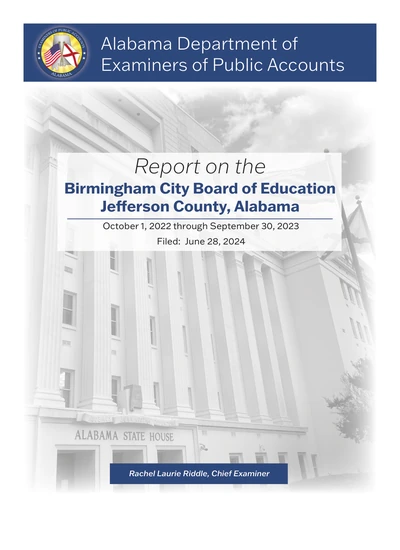 Birmingham City Board of Education ACFR Cover