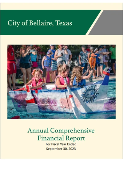 City of Bellaire ACFR Cover