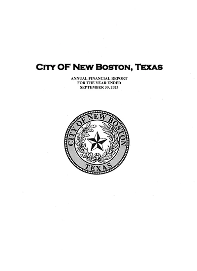 City of New Boston ACFR Cover