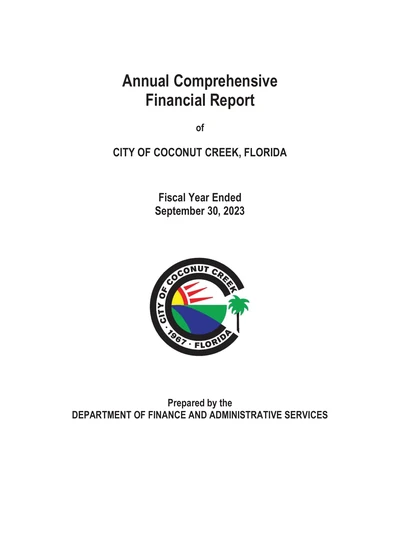 City of Coconut Creek ACFR Cover