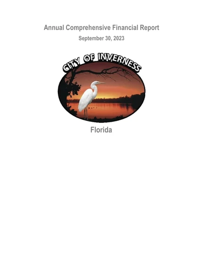 City of Inverness ACFR Cover