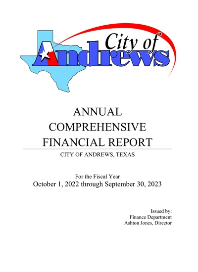 City of Andrews ACFR Cover