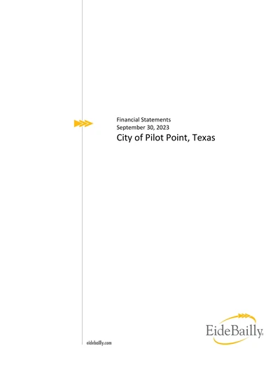 City of Pilot Point ACFR Cover