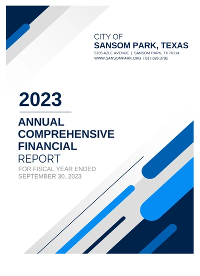 City of Sansom Park ACFR Cover