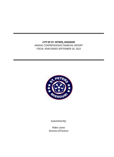 City of St. Peters ACFR Cover