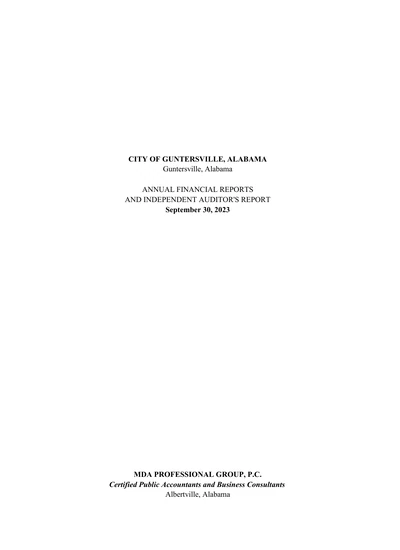 City of Guntersville ACFR Cover