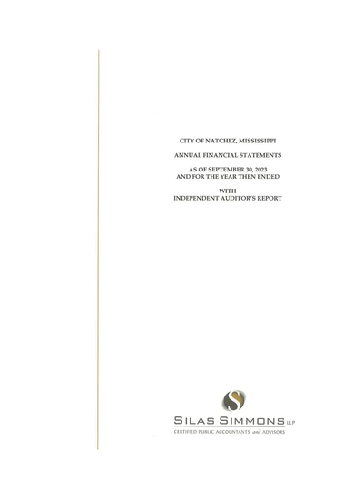 City of Natchez ACFR Cover
