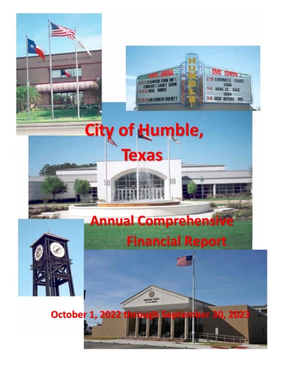 City of Humble ACFR Cover