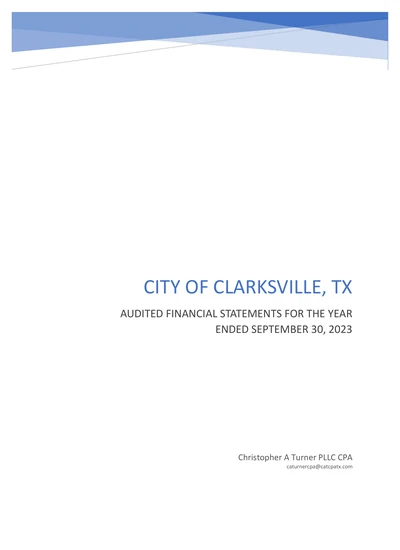 City of Clarksville ACFR Cover