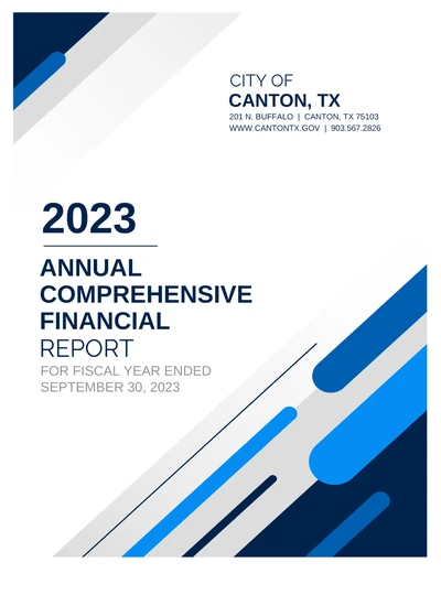 City of Canton ACFR Cover