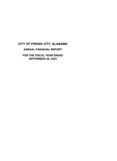 City of Phenix City ACFR Cover
