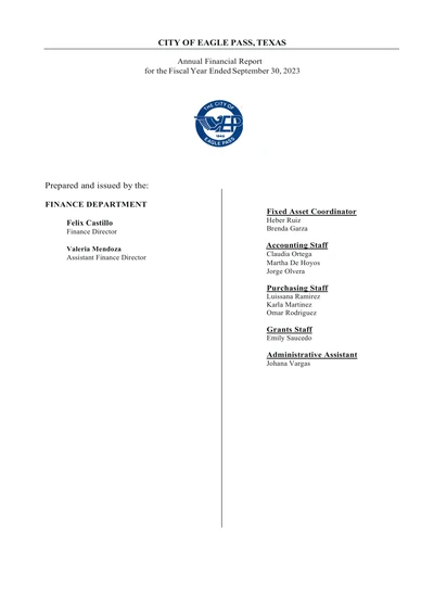 City of Eagle Pass ACFR Cover