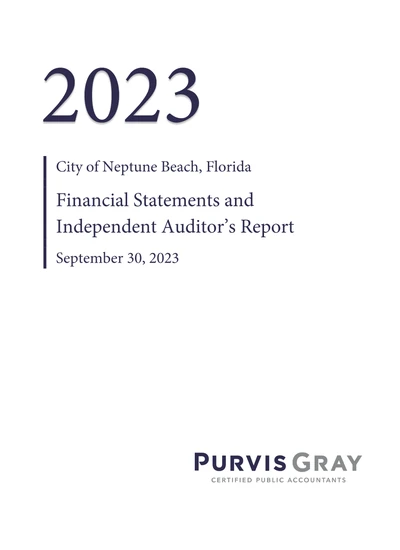 City of Neptune Beach ACFR Cover