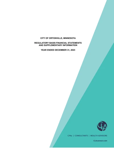 City of Ortonville, Minnesota ACFR Cover