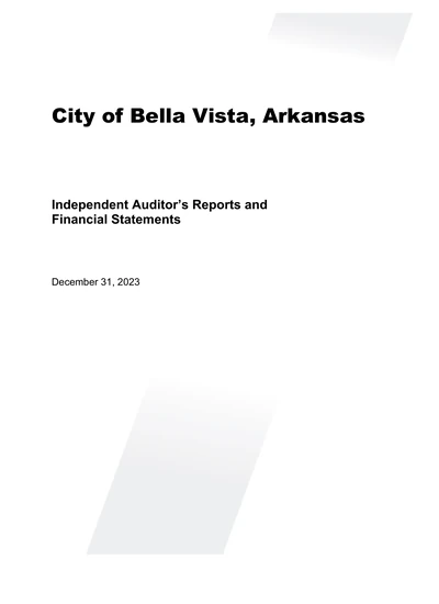 City of Bella Vista, Arkansas ACFR Cover