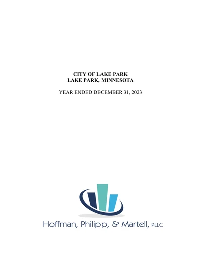 City of Lake Park ACFR Cover