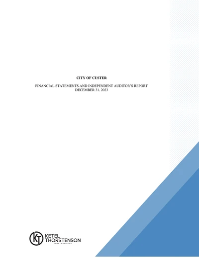 City of Custer ACFR Cover