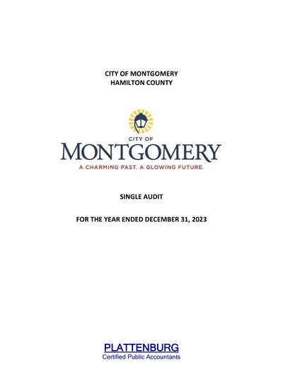 City of Montgomery ACFR Cover