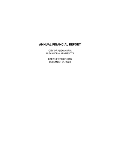 City of Alexandria ACFR Cover